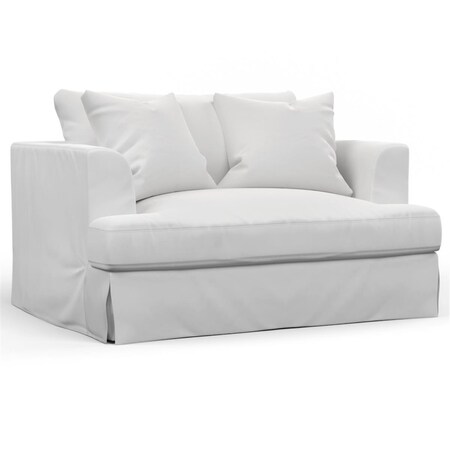 Fine-Line Newport Slipcovered Chair & A Half Sofa White FI3196369